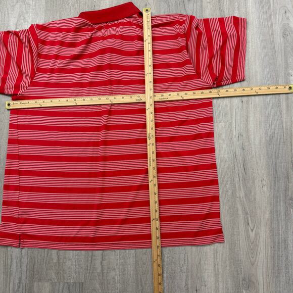 NHL Detroit Red Wings Polo Shirt Men's 2XL Red White Striped Hockey Preppy - Picture 7 of 8